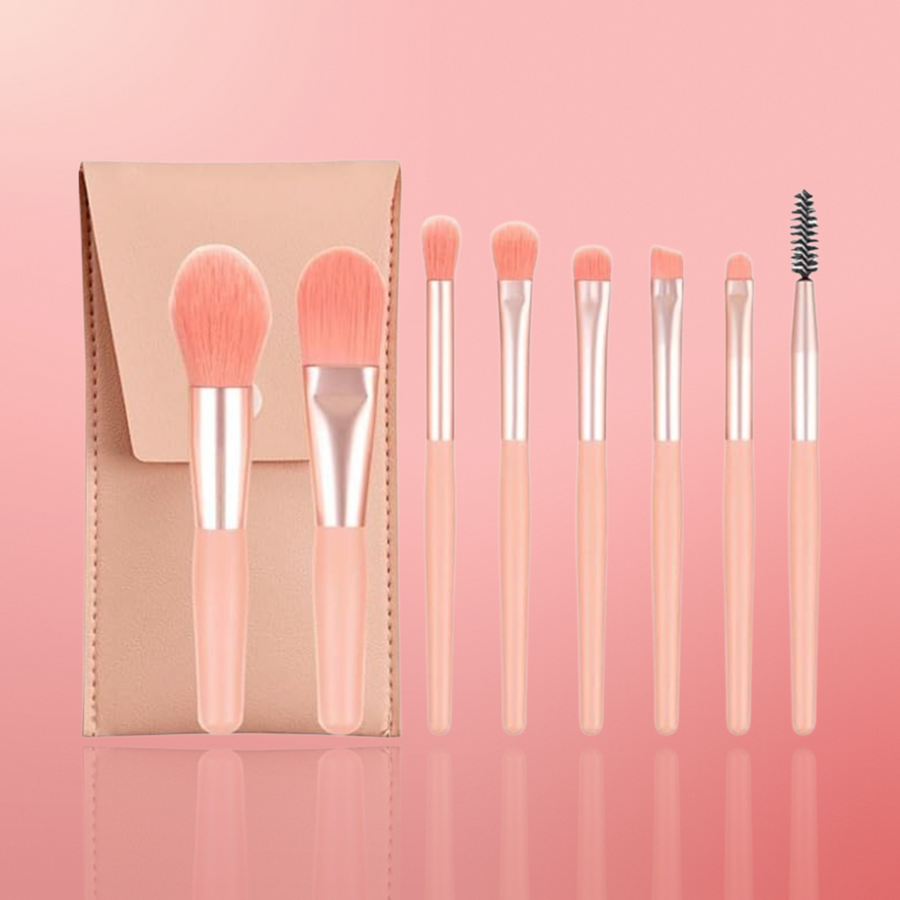 Mini 8-Piece Makeup Brush Kit & Case